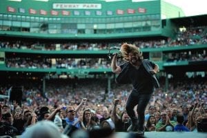(Boston, MA 08/07/15) Coy Bowles of Zac Brown Band performs at Fenway Park August 7, 2015 (Staff Photo by Faith Ninivaggi)